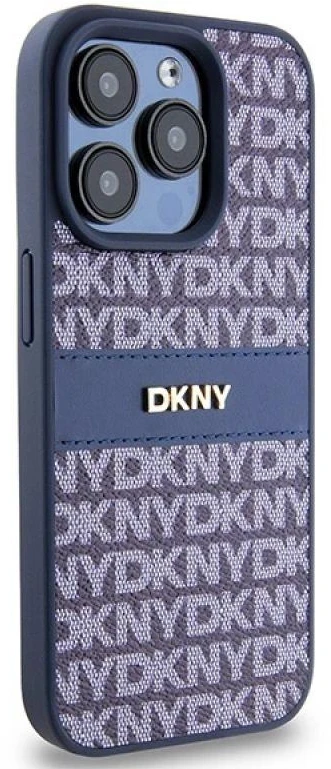 Apple iPhone 15 Pro DKNY odinis dėklas Mono Stripe & Metal Logo (DKHCP15LPRTHSLB) mėlynos spalvos