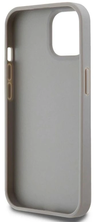 DKNY DKHCP15MPRTHSLE Apple iPhone 15 Plus 14 Plus 6.7 inch beige kietas dėklas Leather Mono Stripe & Metal Lo