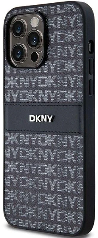 Apple iPhone 14 Pro Max DKNY odinis dėklas Mono Stripe & Metal Logo (DKHCP14XPRTHSLK) juodos spalvos