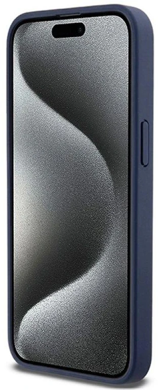 Apple iPhone 15 Pro Max DKNY odinis dėklas Mono Stripe & Metal Logo (DKHCP15XPRTHSLB) mėlynos spalvos
