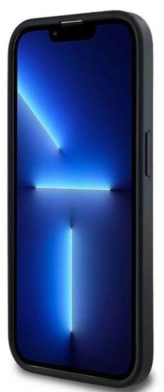 DKNY DKHMP14XPCPVSLK Apple iPhone 14 Pro Max 6.7″ juodos spalvos kietas dėklas Leather Checkered Mono Pattern MagSafe