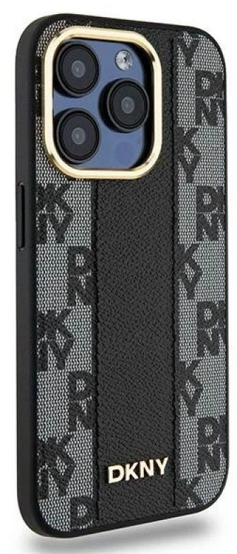 Apple iPhone 15 Pro DKNY Hardcase Leather Checkered Mono Pattern MagSafe (DKHMP15LPCPVSLK) dėklas telefonui juodos spalvos