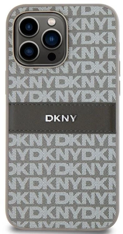 Apple iPhone 14 Pro Max DKNY odinis dėklas Mono Stripe & Metal Logo (DKHCP14XPRTHSLE) beige