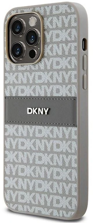 Apple iPhone 14 Pro Max DKNY odinis dėklas Mono Stripe & Metal Logo (DKHCP14XPRTHSLE) beige