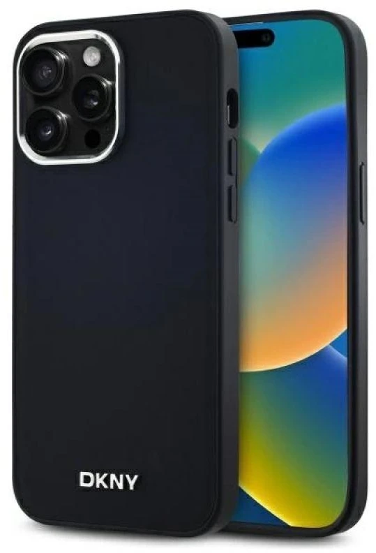 DKNY DKHMP14XPSCMCLK Apple iPhone 14 Pro Max 6.7″ juodos spalvos kietas dėklas Plain Logo MagSafe
