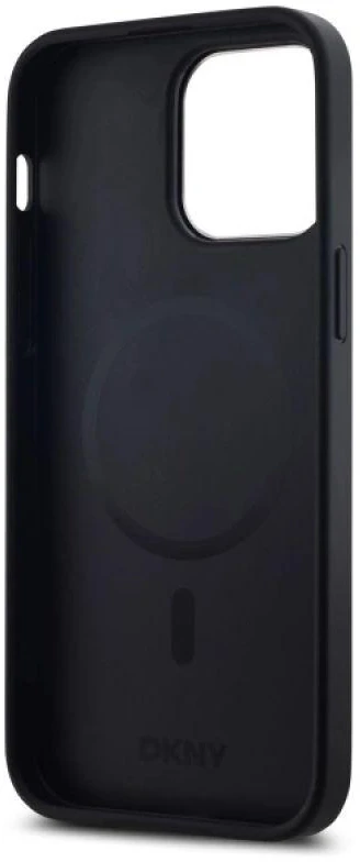 DKNY DKHMP14XPSCMCLK Apple iPhone 14 Pro Max 6.7″ juodos spalvos kietas dėklas Plain Logo MagSafe