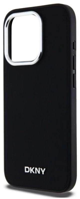 DKNY DKHMP15LPSCMCLK Apple iPhone 15 Pro 6.1″ juodos spalvos kietas dėklas Plain Logo MagSafe