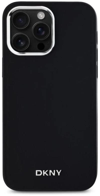 DKNY DKHMP14XPSCMCLK Apple iPhone 14 Pro Max 6.7″ juodos spalvos kietas dėklas Plain Logo MagSafe