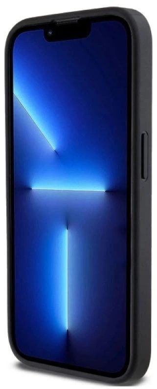 DKNY DKHMP15LPSCMCLK Apple iPhone 15 Pro 6.1″ juodos spalvos kietas dėklas Plain Logo MagSafe