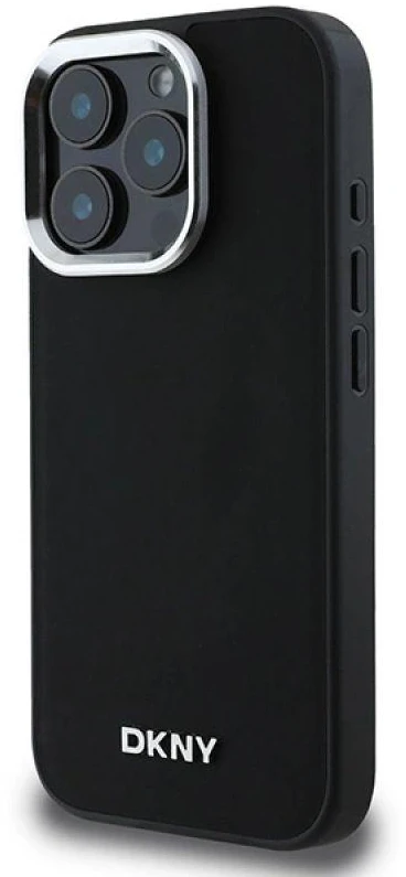 DKNY DKHMP16XPSCMCLK Apple iPhone 16 Pro Max 6.9″ juodos spalvos kietas dėklas Plain Sidabrinis Logo MagSafe