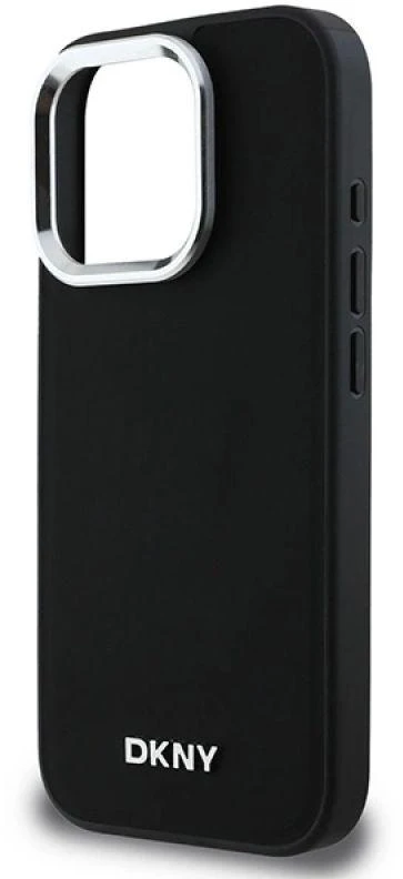 DKNY DKHMP16XPSCMCLK Apple iPhone 16 Pro Max 6.9″ juodos spalvos kietas dėklas Plain Sidabrinis Logo MagSafe