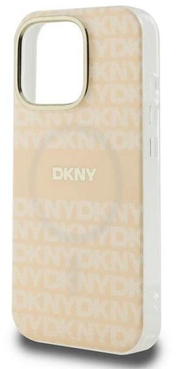 DKNY DKHMP16XHRHSEP Apple iPhone 16 Pro Max 6.9″ rožinės spalvos kietas dėklas Repeat Texture Pattern With Stripe