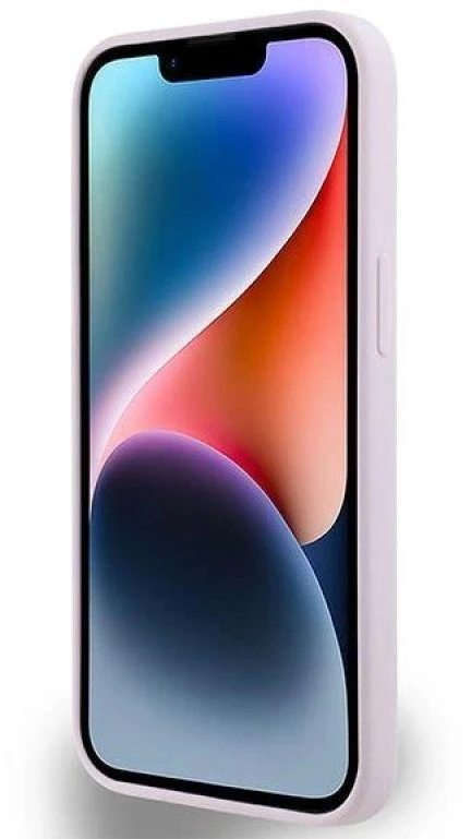 DKNY DKHMP14SSMCHLP Apple iPhone 14 15 13 6.1″ rožinės spalvos kietas dėklas Liquid Silicone Small Metal Logo MagSafe