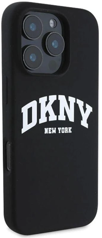 Dėklas Apple iPhone 16 Pro DKNY Silicone Baltas Printed Logo MagSafe (DKHMP16LSNYACH)