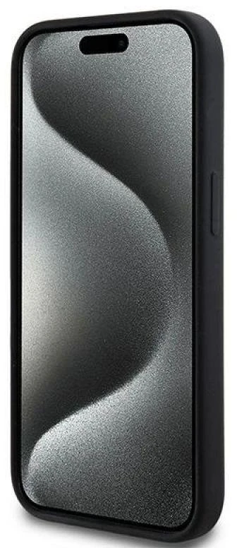 Apple iPhone 14 Plus / 15 Plus DKNY dėklas Liquid Silicone Baltas Printed Logo MagSafe (DKHMP15MSNYACH) juodos spalvos