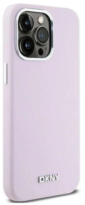 DKNY DKHMP15XSMCHLP Apple iPhone 15 Pro Max 6.7″ rožinės spalvos kietas dėklas Liquid Silicone Small Metal Logo MagSafe