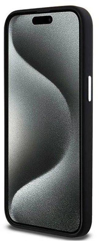 DKNY DKHMP14XSMCHLK Apple iPhone 14 Pro Max 6.7″ juodos spalvos kietas dėklas Liquid Silicone Small Metal Logo MagSafe
