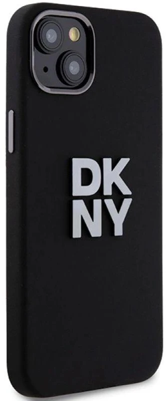 DKNY DKHCP15MSMCBSK Apple iPhone 15 Plus 14 Plus 6.7″ juodos spalvos kietas dėklas Liquid Silicone Metal Logo