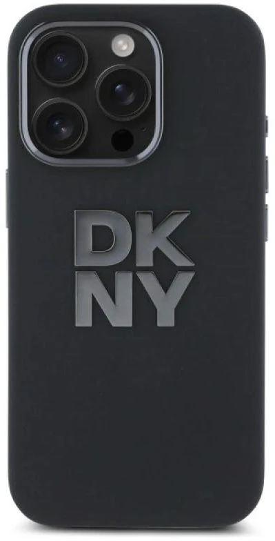 DKNY DKHCP16LSMCBSK Apple iPhone 16 Pro 6.3″ juodos spalvos kietas dėklas Liquid Silicone Metal Logo
