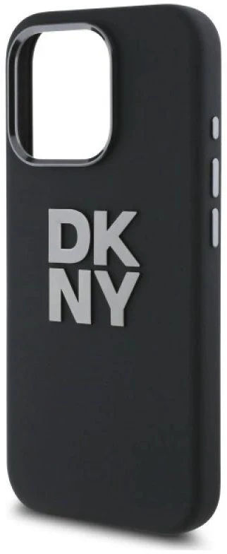 DKNY DKHCP16LSMCBSK Apple iPhone 16 Pro 6.3″ juodos spalvos kietas dėklas Liquid Silicone Metal Logo