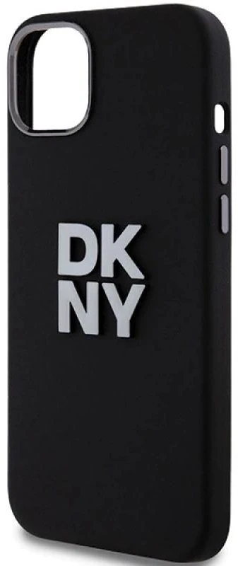 DKNY DKHCP15MSMCBSK Apple iPhone 15 Plus 14 Plus 6.7″ juodos spalvos kietas dėklas Liquid Silicone Metal Logo