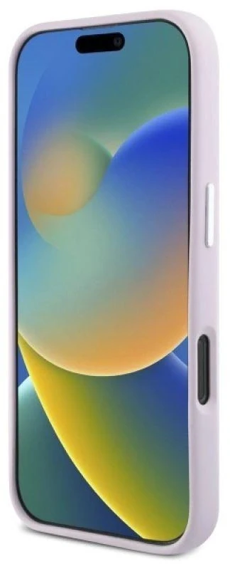DKNY DKHMP16LSMCHLP Apple iPhone 16 Pro 6.3″ rožinės spalvos kietas dėklas Liquid Silicone Small Metal Logo MagSa