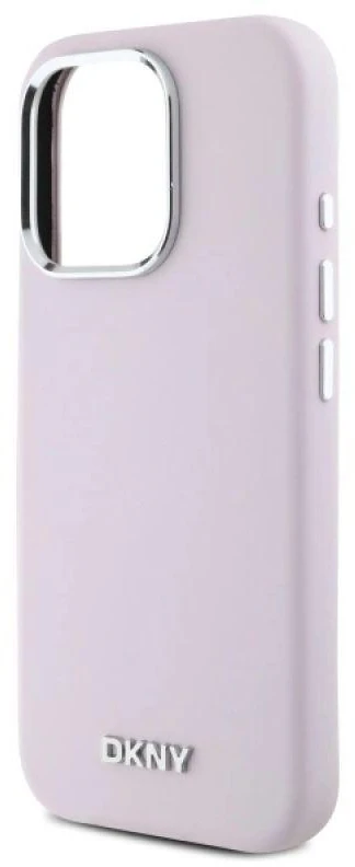 DKNY DKHMP16LSMCHLP Apple iPhone 16 Pro 6.3″ rožinės spalvos kietas dėklas Liquid Silicone Small Metal Logo MagSa