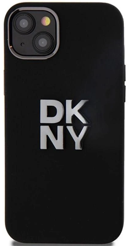 DKNY DKHCP15SSMCBSK Apple iPhone 15 14 13 6.1″ juodos spalvos kietas dėklas Liquid Silicone Metal Logo