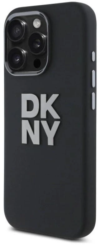 DKNY DKHCP16XSMCBSK Apple iPhone 16 Pro Max 6.9″ juodos spalvos kietas dėklas Liquid Silicone Metal Logo