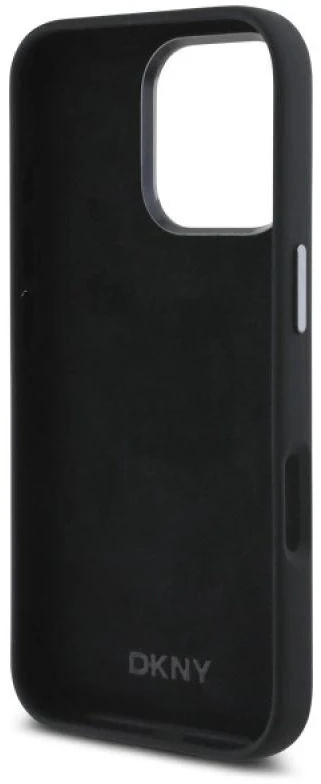 DKNY DKHCP16XSMCBSK Apple iPhone 16 Pro Max 6.9″ juodos spalvos kietas dėklas Liquid Silicone Metal Logo