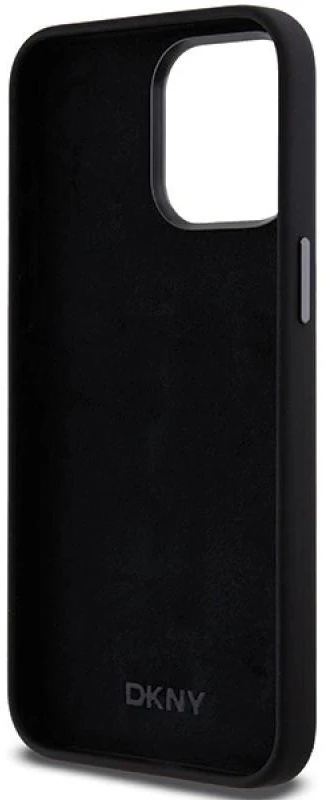 DKNY DKHCP15LSMCBSK Apple iPhone 15 Pro 6.1″ juodos spalvos kietas dėklas Liquid Silicone Metal Logo