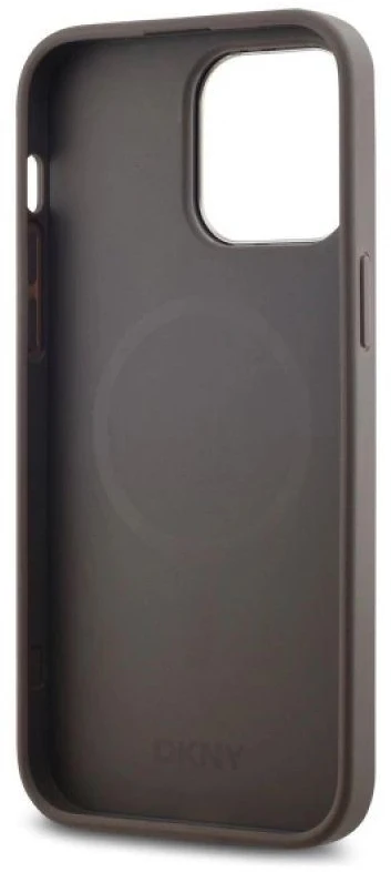 DKNY DKHMP14XPCPVSLE Apple iPhone 14 Pro Max 6.7″ beige kietas dėklas Leather Checkered Mono Pattern MagSafe