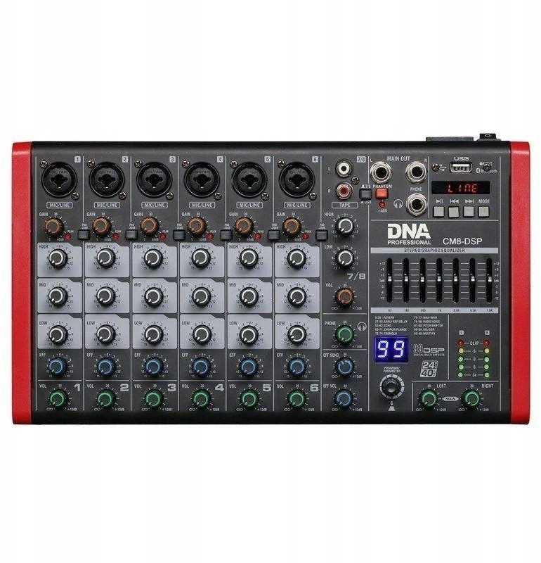 Dna Professional DNA CM8-DSP - USB garso maišytuvas su MP3 grojimo funkcija
