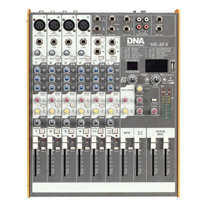 Carruzzo DNA ME-8FX garso maišytuvas, 8 kanalai, USB, Bluetooth