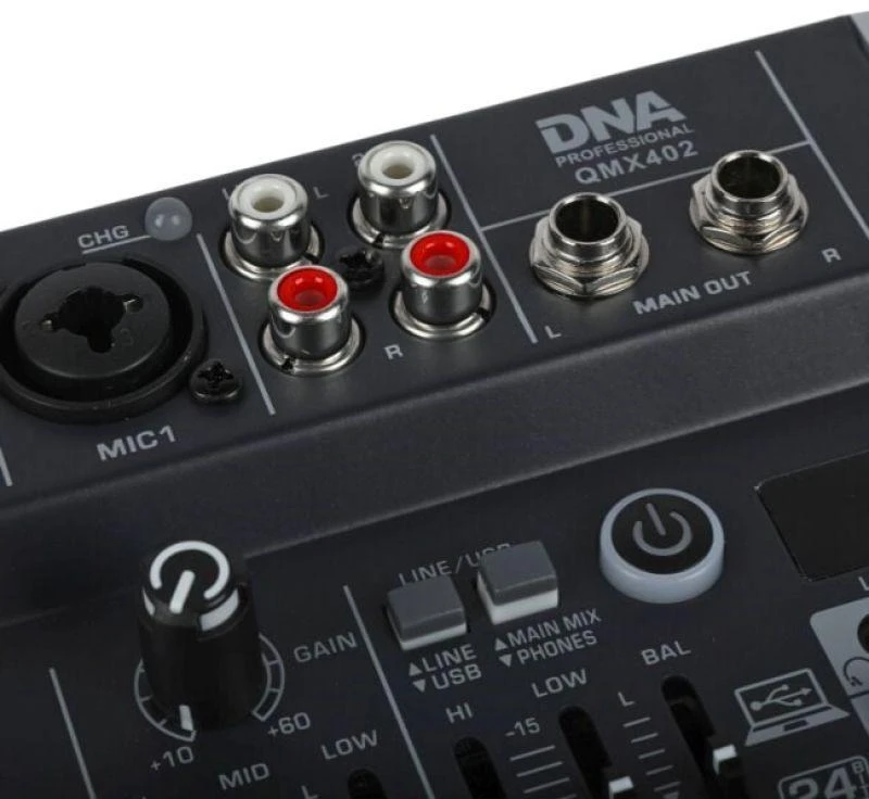 DNA Professional QMX402 - analoginis garso maišytuvas su „Bluetooth“
