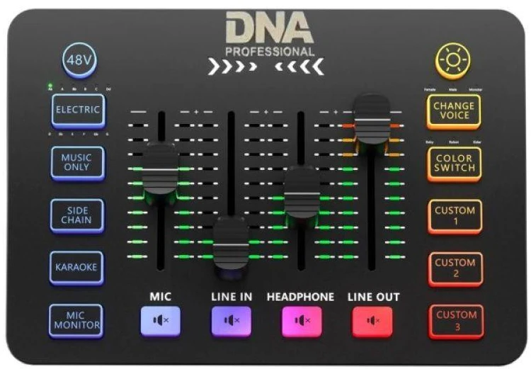 DNA Professional SC ONE - 2 kanalų analoginis maišytuvas su integruotais garso efektais
