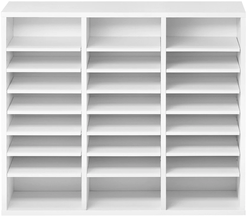 VEVOR Baltas medinis literatūros organizatorius su 24 skyreliais