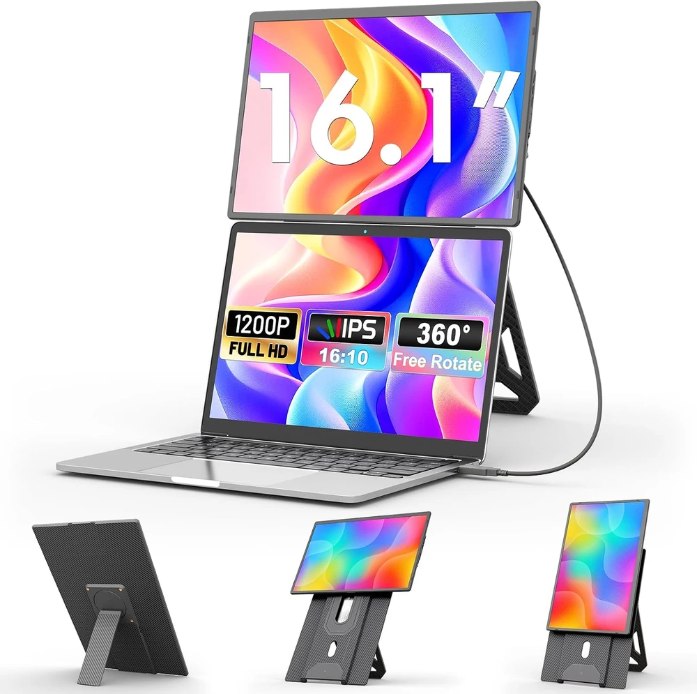 domyfan nešiojamasis monitorius 16,1 col., FHD+ 1920 × 1200, USB-C, DF-N2