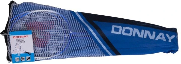Donnay badmintono rinkinys su 2 raketėmis, 3 kamuoliukais ir dėklu