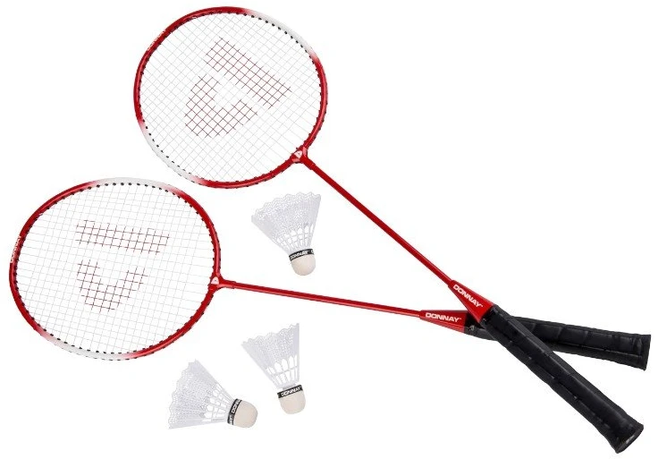 Donnay badmintono rinkinys su dėklu, 6 dalys, raudonas