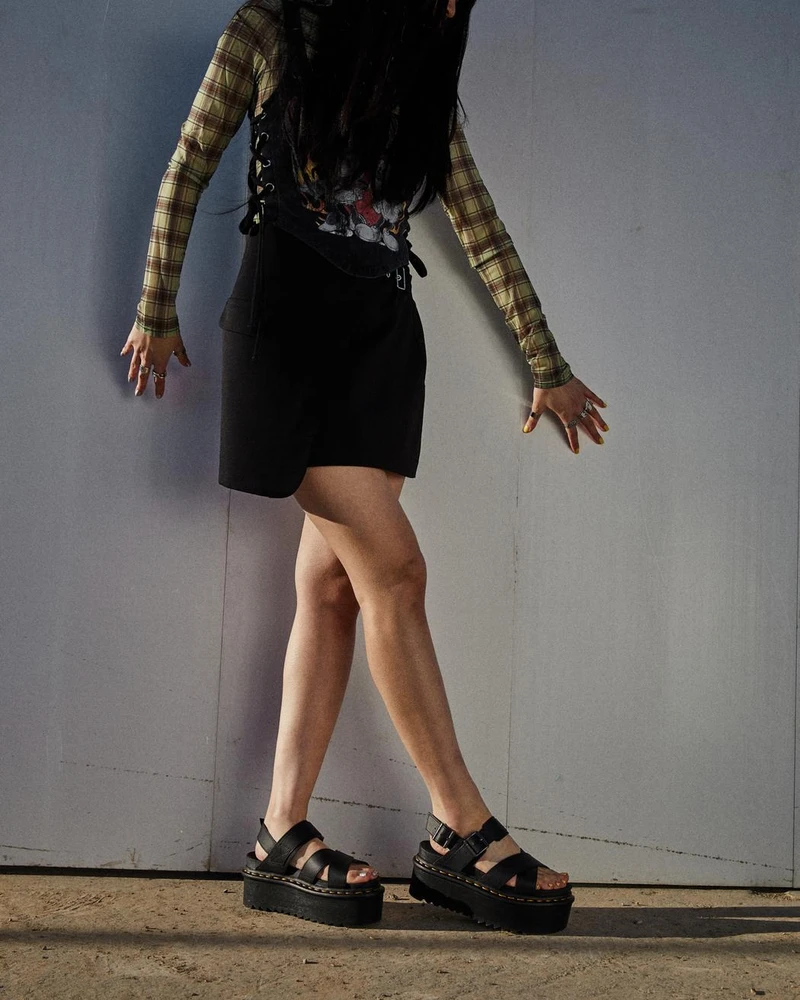 „Dr. Martens Voss II Quad“ juodos spalvos „Athena“ sandalai, 30717001
