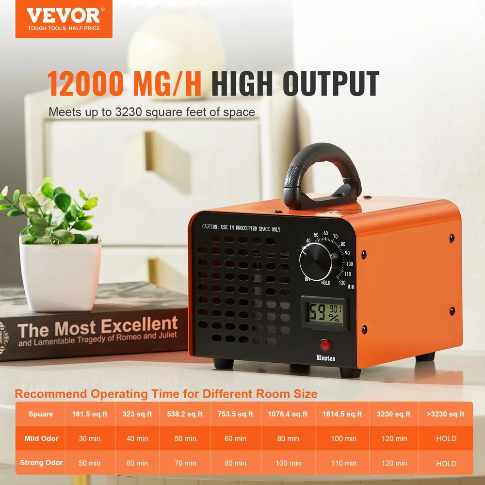 VEVOR Ozono generatorius 12000mg/h su laikmačiu