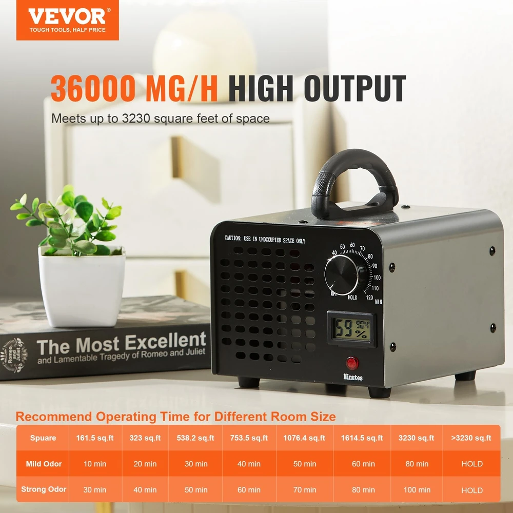 VEVOR Ozono generatorius 36000mg/h su laikmačiu