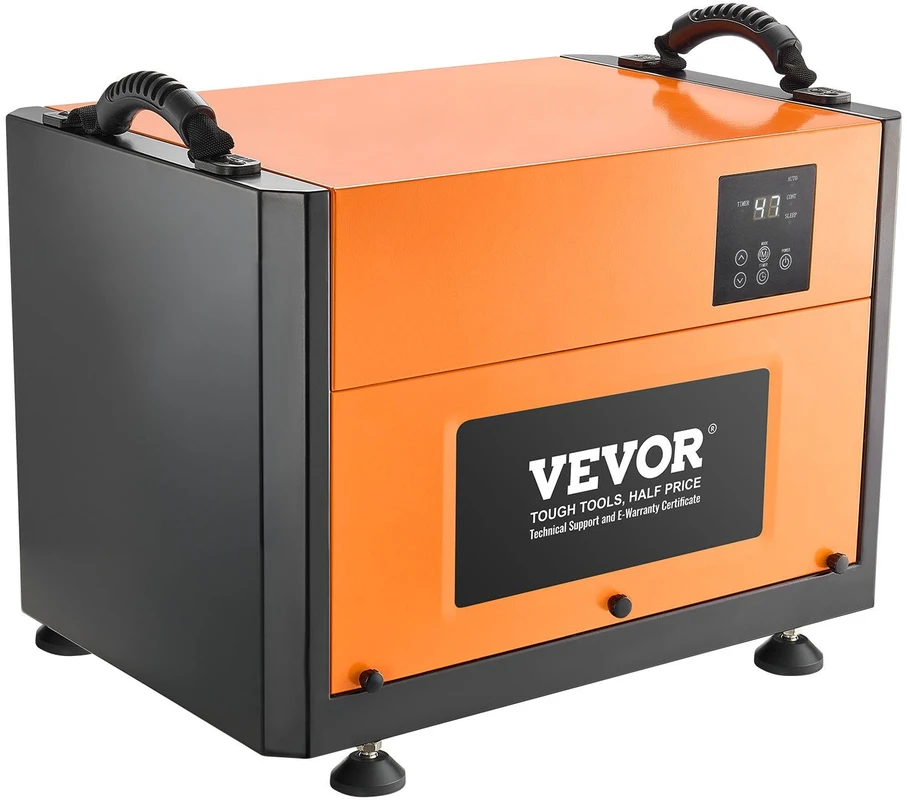 VEVOR 50 Litrų Komercinis Oro Sausintuvas, Didelio Našumo Rūsiui, Po Grindimis, Sandėliavimo Patalpoms, Pramoninis su Žarna, Automatinis Atitirpinimas