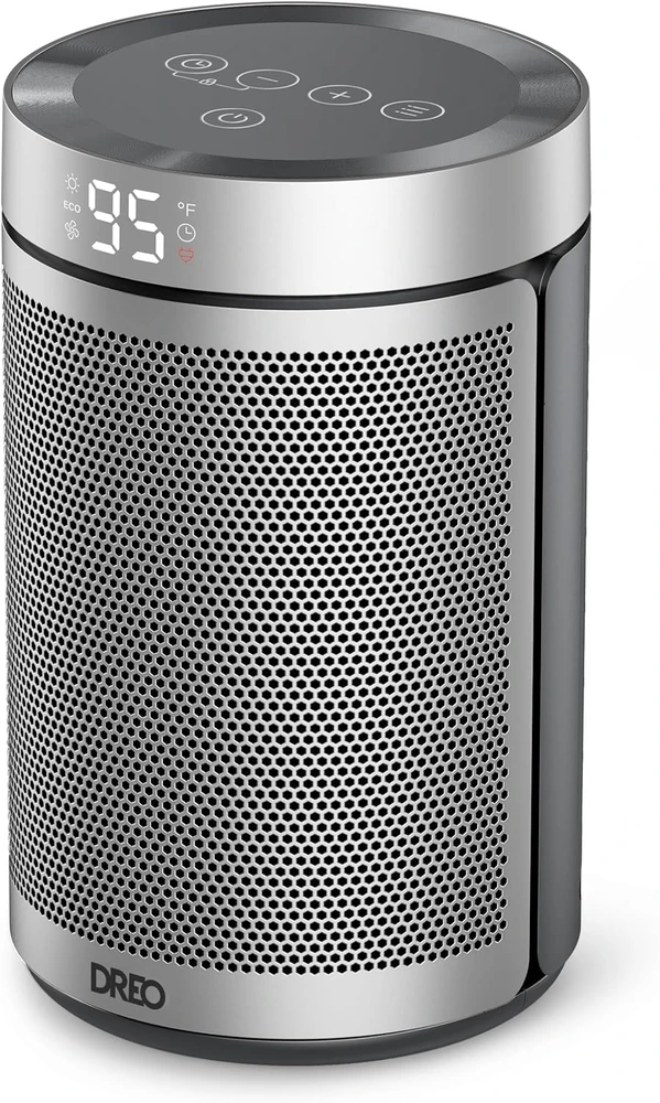 Dreo keraminis termoventiliatorius Atom 316, 1500 W, 34 dB, DR-HSH026 Sidabrinis