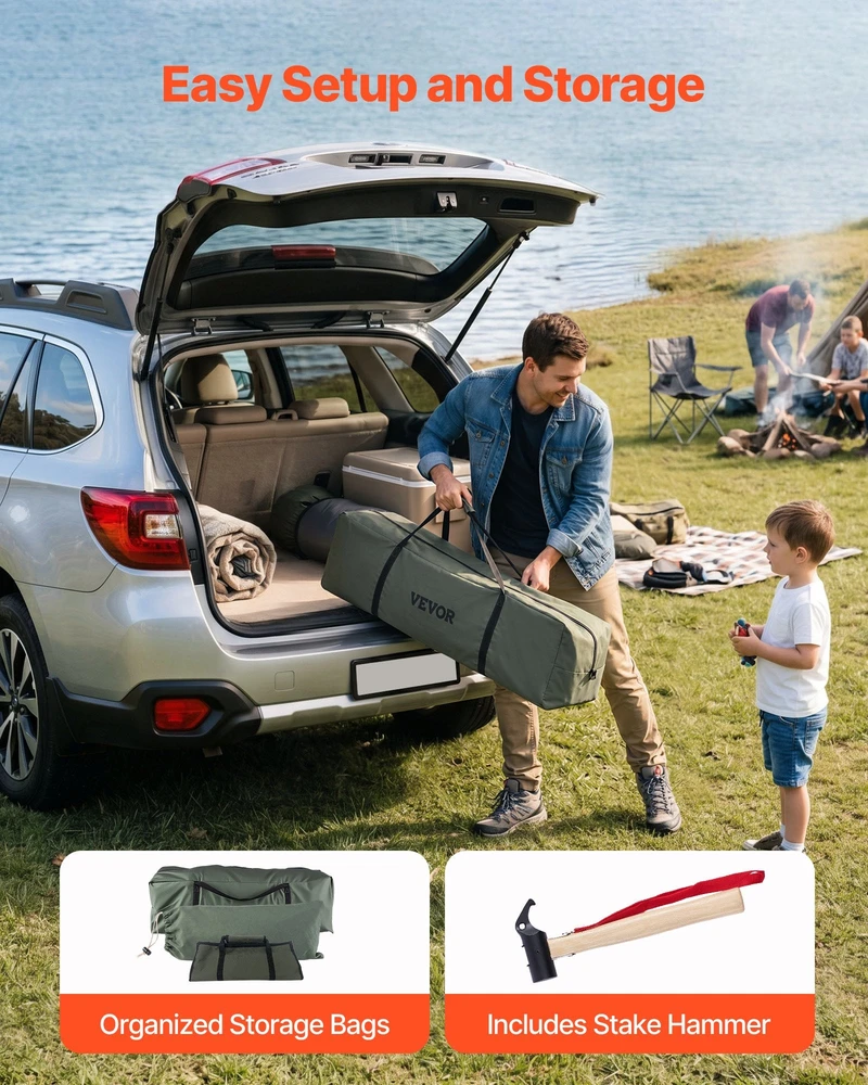 Drobės palapinė VEVOR ZJXYMGB-3M-2, 3 m skersmens