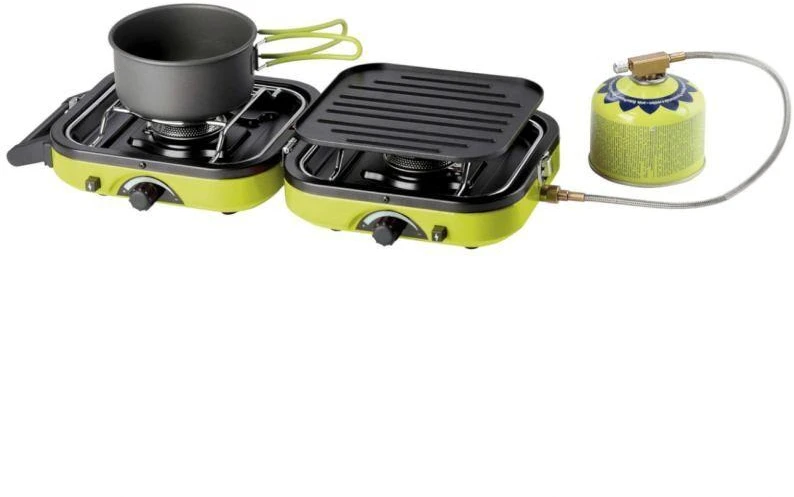 DUAL COMPACT + GRILL dviguba turistinė viryklė su griliumi