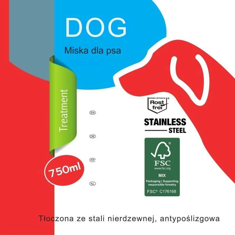 Maxxpro Nerūdijančio plieno šuns ir katės dubuo 750 ml