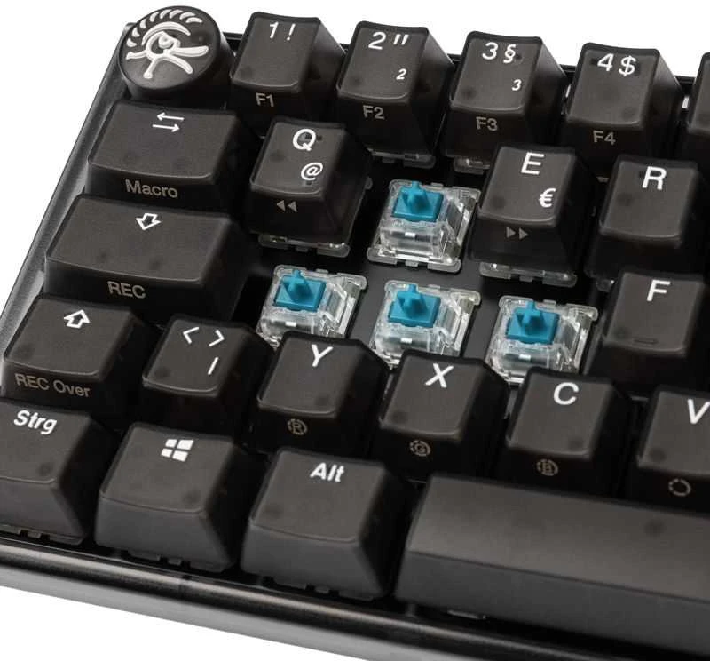 Mėlyna Ducky One 3 Aura Juodas SF Klaviatūra žaidimams, RGB LED - MX-Mėlyna