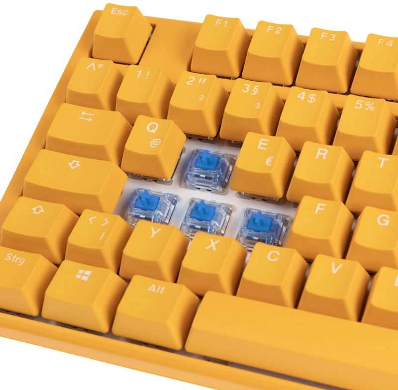 Mėlyna Ducky One 3 Geltona Klaviatūra žaidimams, RGB LED - MX-Mėlyna
